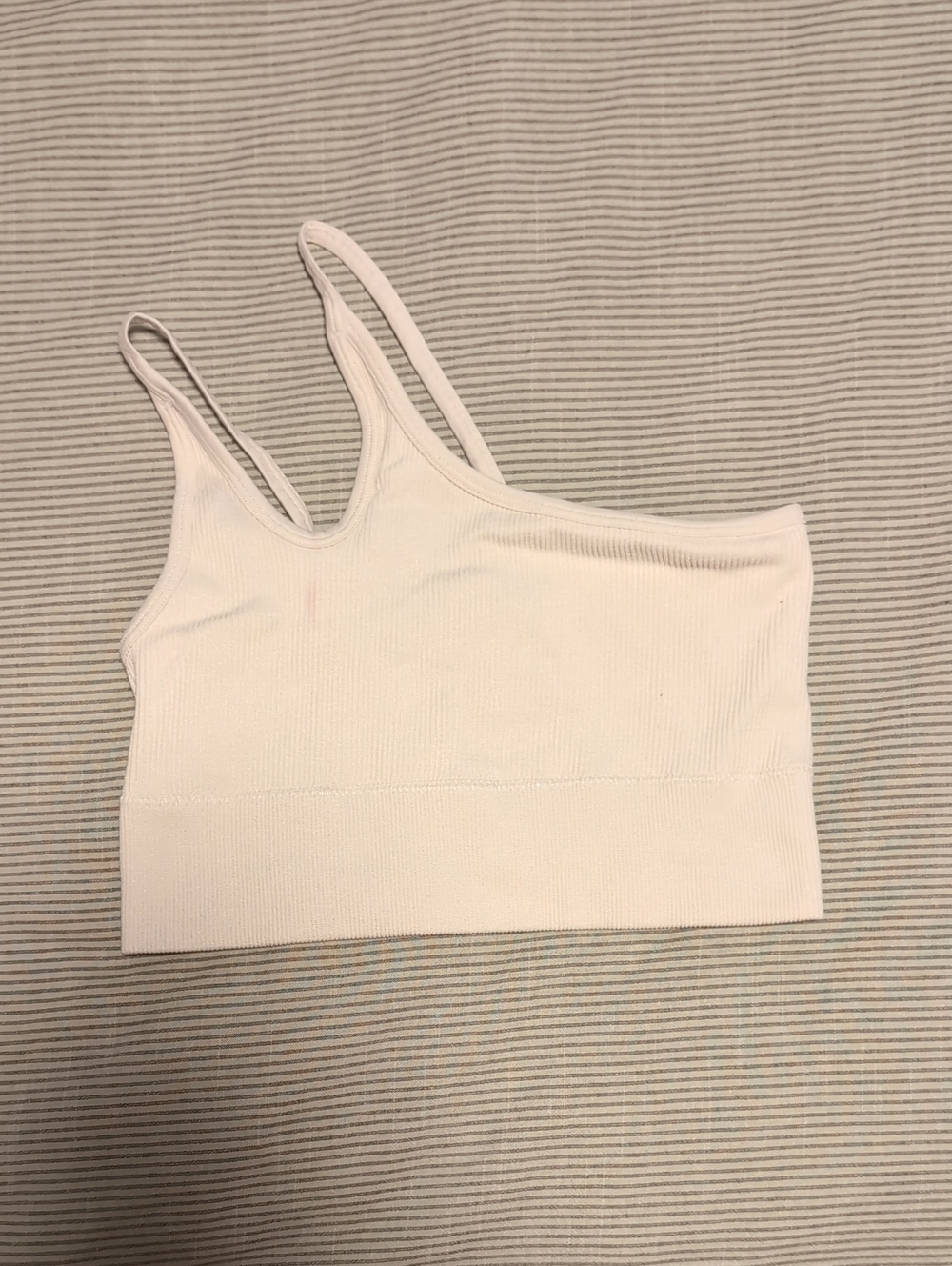 Simple White Ribbed Crop Tank Top
